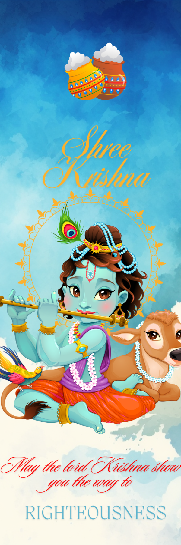 Divine Baby Krishna Bookmark – Inspirational Righteousness