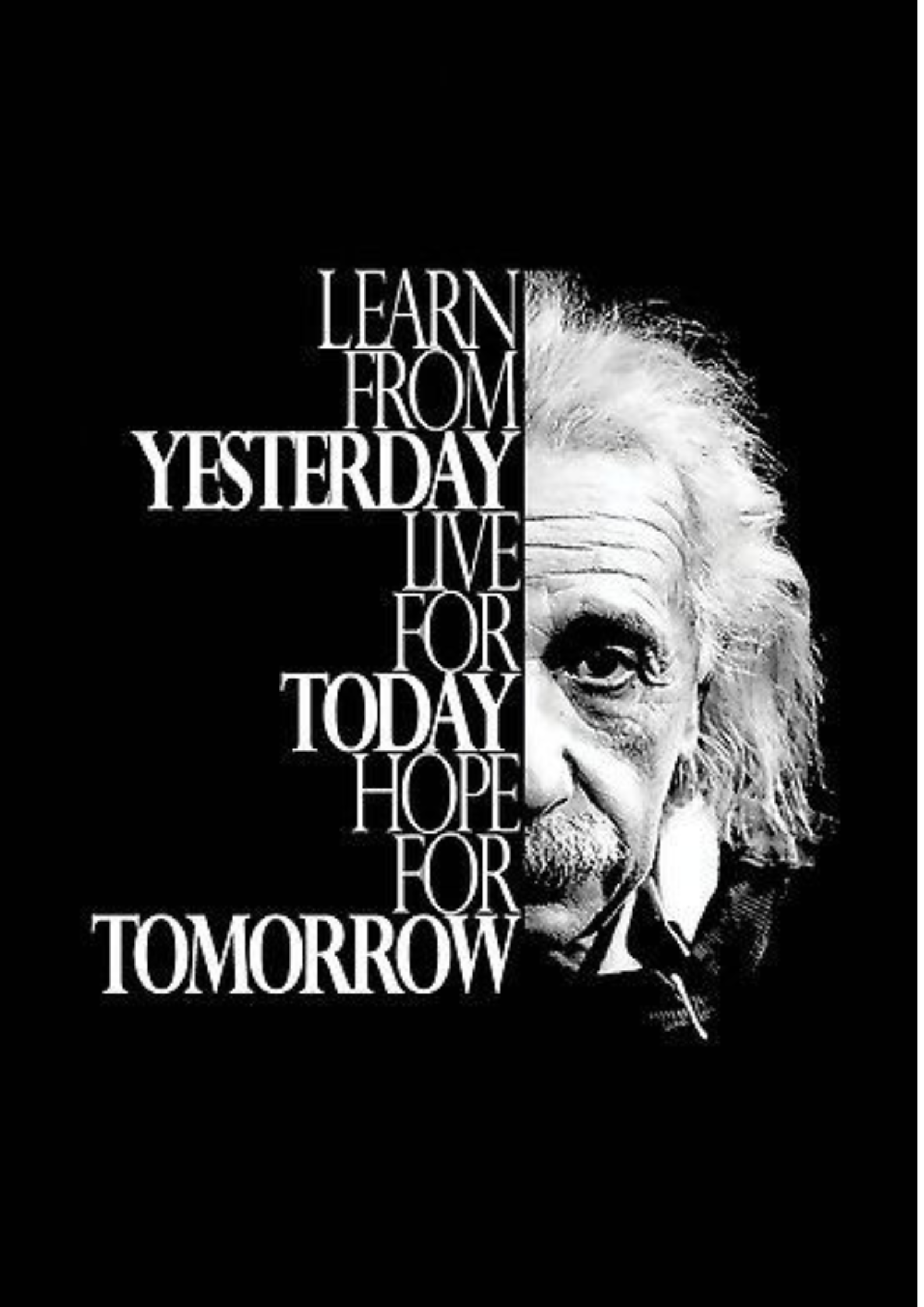 Einstein Quote Poster – Learn from Yesterday Motivational Wall Art