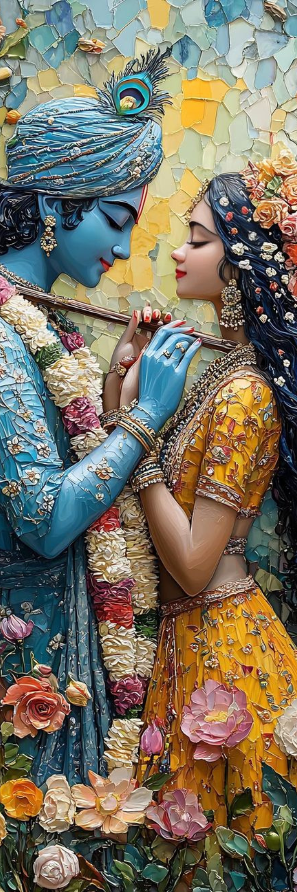 Close-Up Radha Krishna Love – Romantic Devotional Bookmark