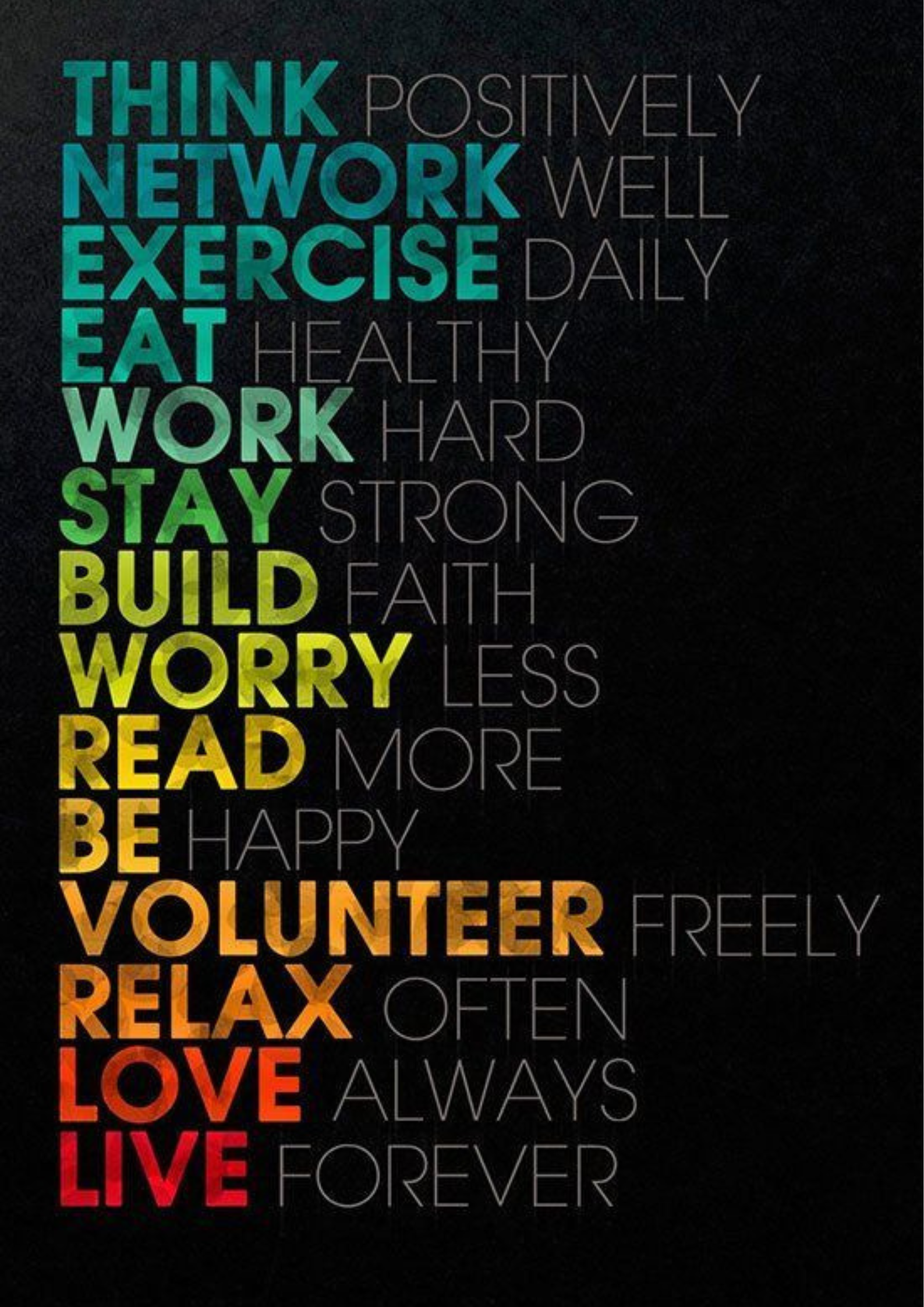 Think Positive Word Cloud Poster – Motivational Wall Decor