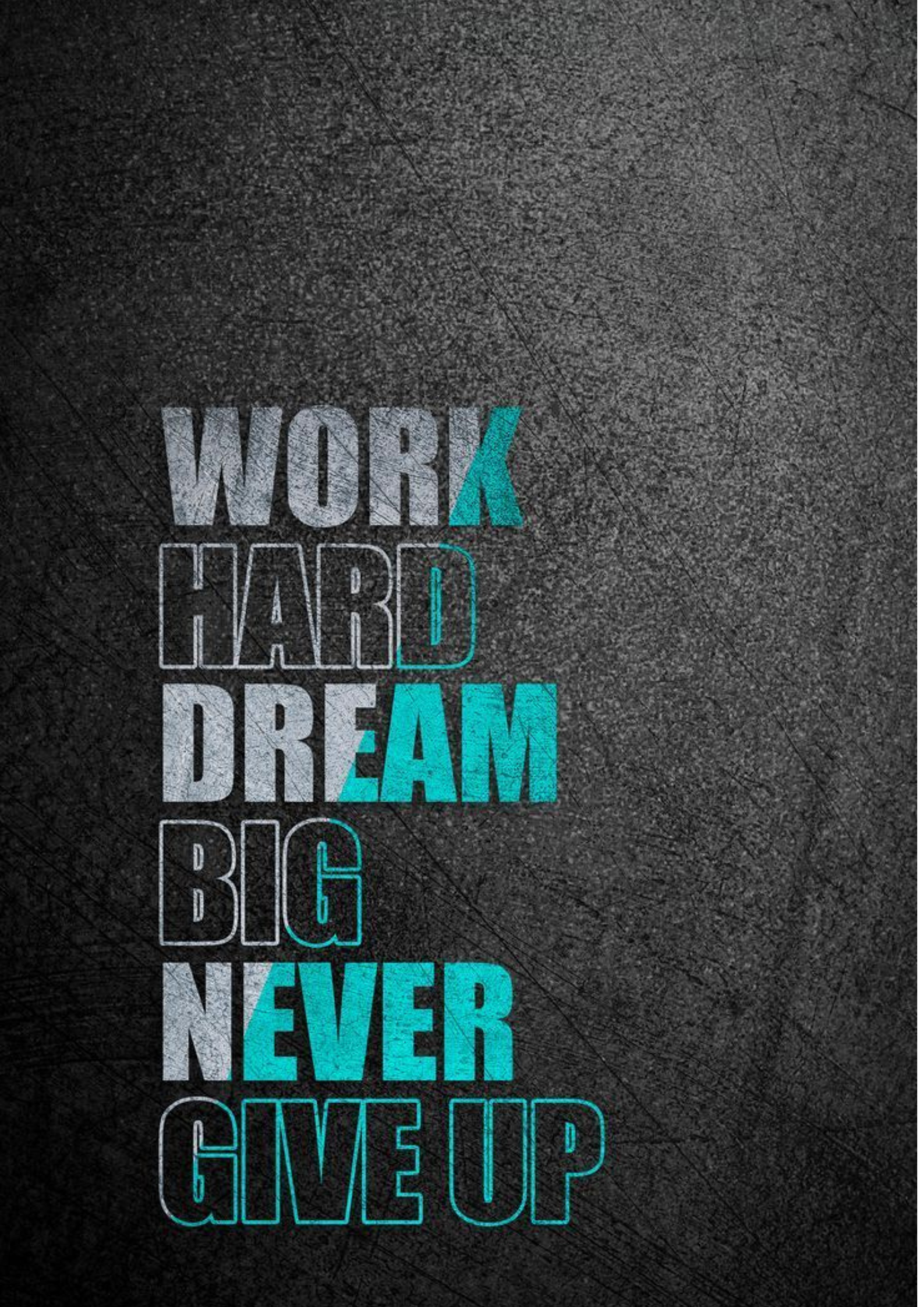 Work Hard Dream Big Poster – Never Give Up Inspirational Wall Art