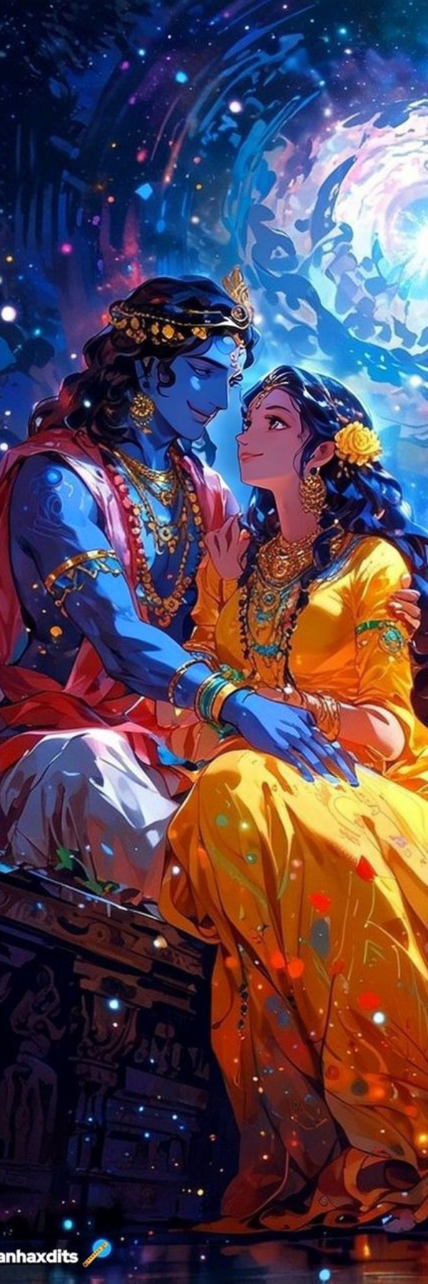 Rainy Romance – Radha Krishna Monsoon Love Bookmark