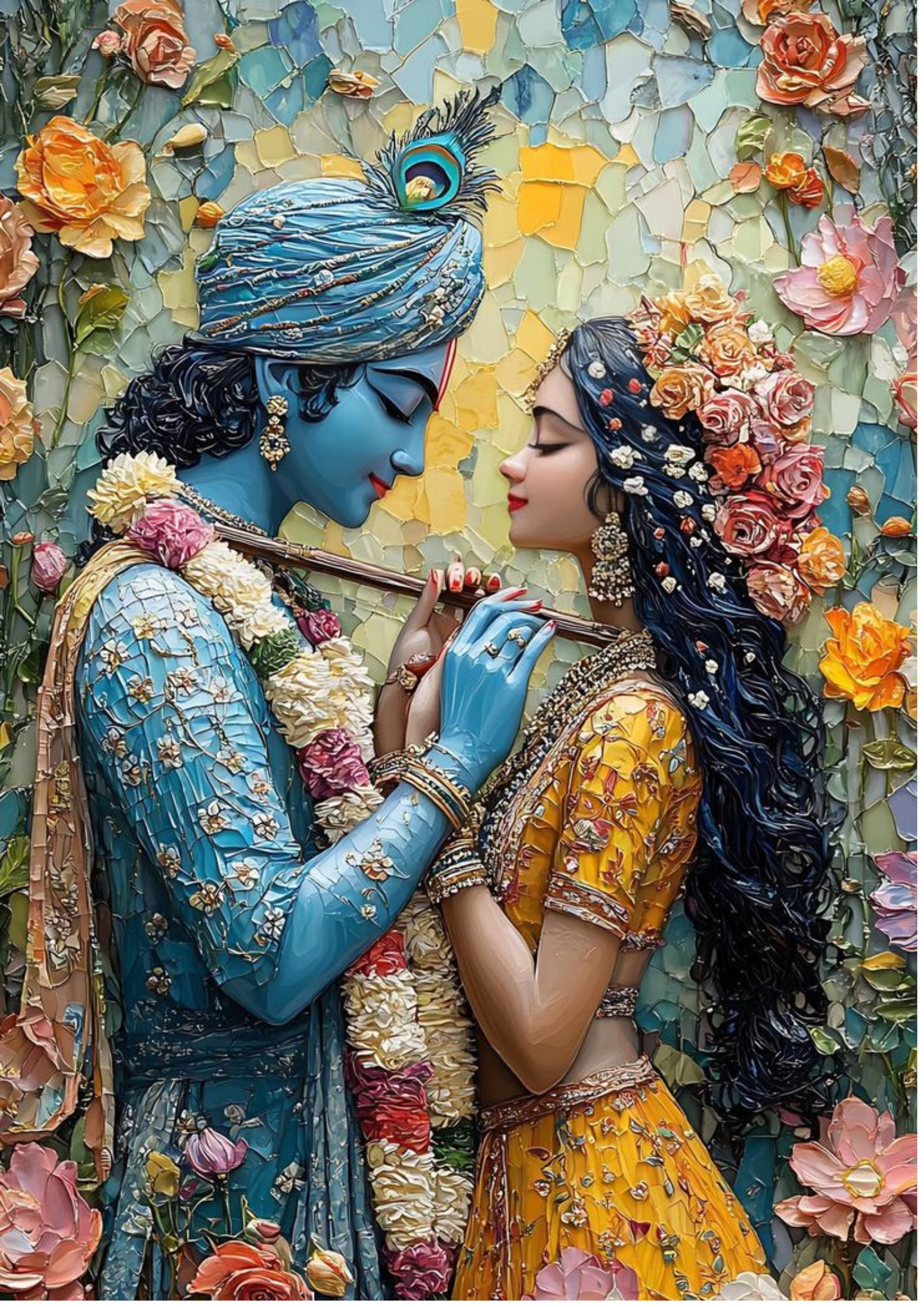 Radha Krishna Couple Poster – Eternal Love Spiritual Decor