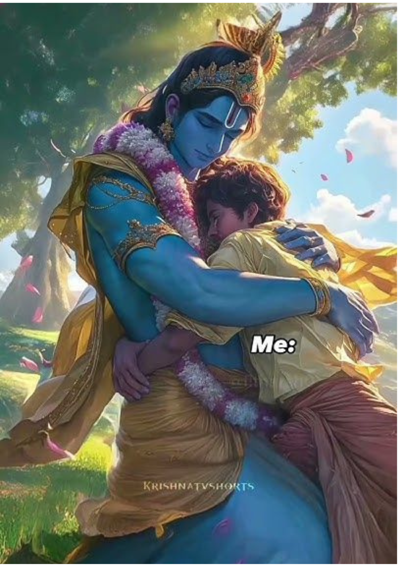 Krishna with Devotee Poster – Spiritual Wall Art for Home