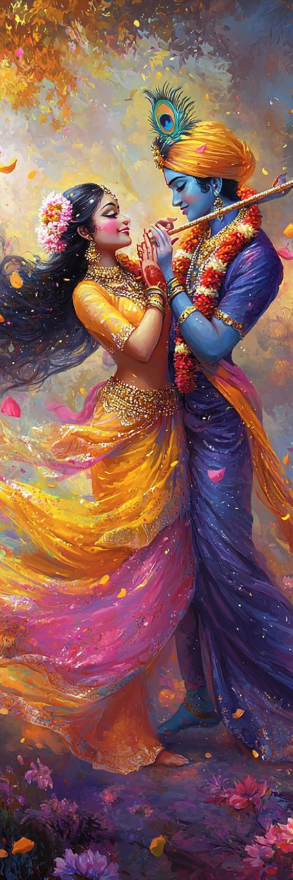 Radha Krishna Dancing Together – Eternal Love Bookmark