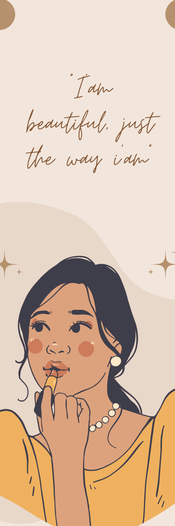 Self-Love Motivational Bookmark – Calm Girl Aesthetic for Mindful Reading