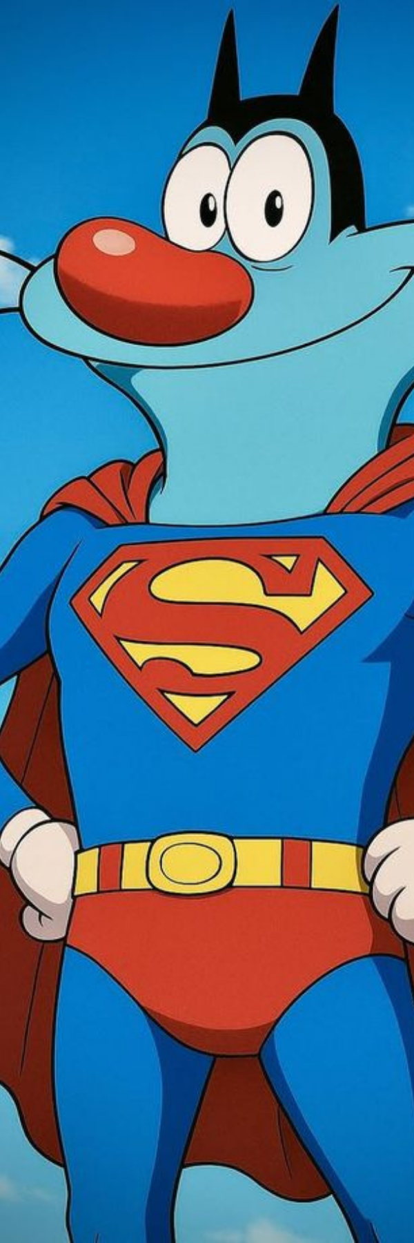 Super Oggy Bookmark – Funny Cartoon Superhero Design
