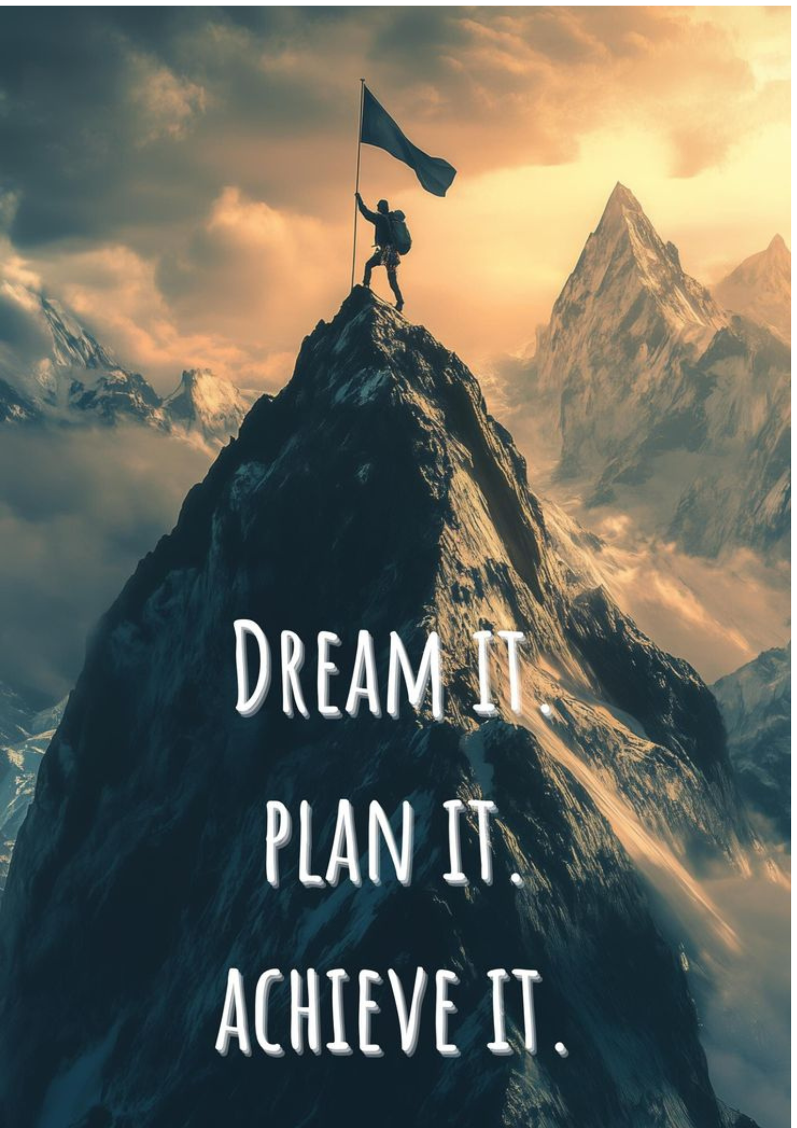 Dream It Plan It Achieve It Poster – Success Motivation Wall Art
