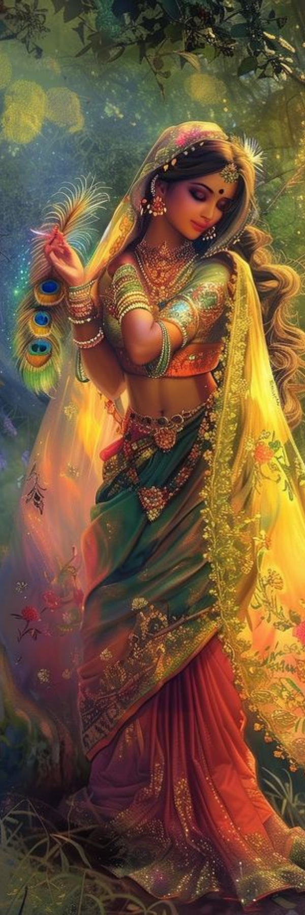 Elegant Radha – Graceful Spiritual Bookmark