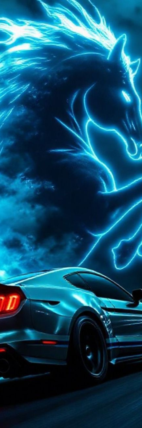 Blue Lightning Sports Car Bookmark – Futuristic Racing Car Design