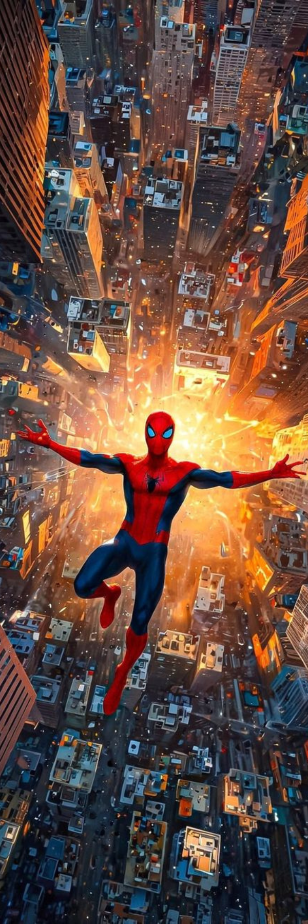 Spiderman Cityscape Bookmark – Marvel Superhero Skyline Design