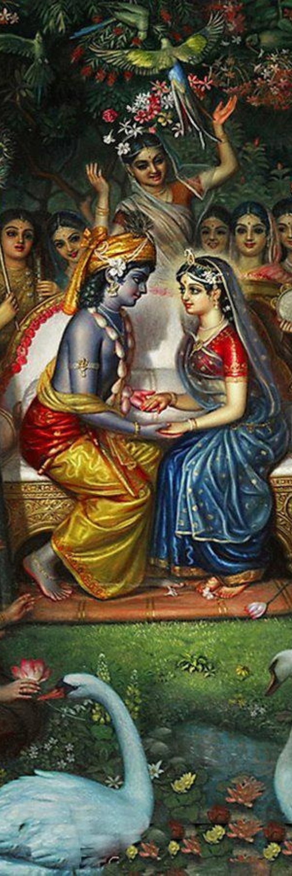 Radha Krishna with Gopis – Devotional Scene Bookmark