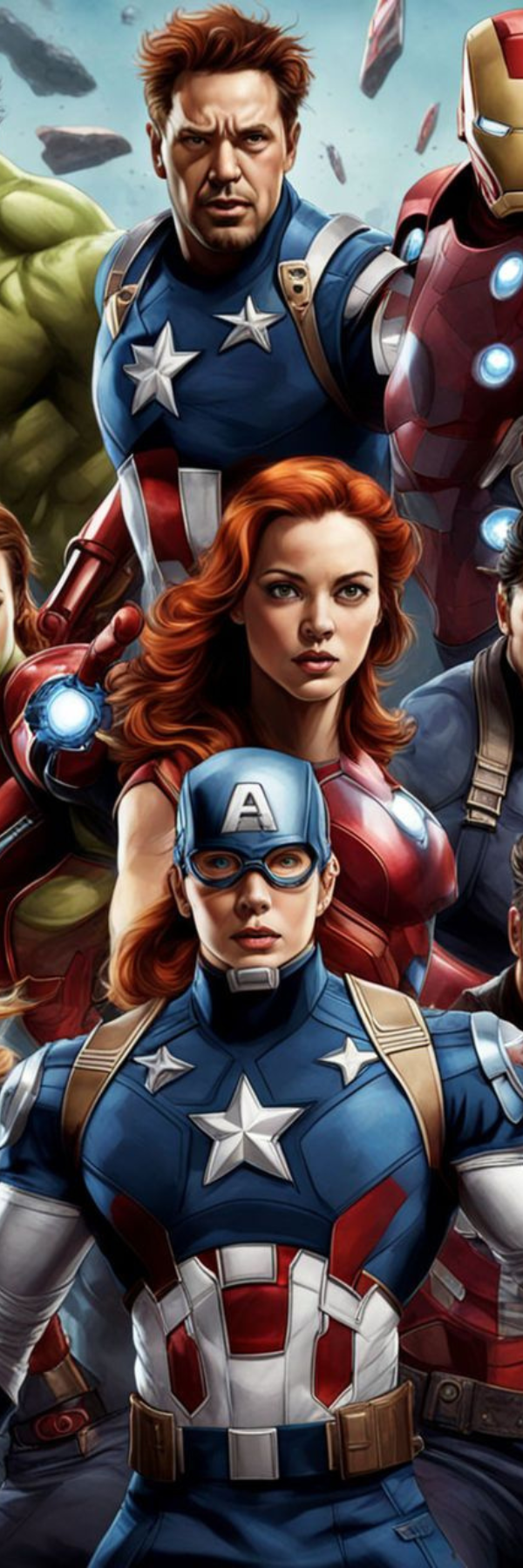 Avengers Team Bookmark – Marvel Heroes Group Illustration