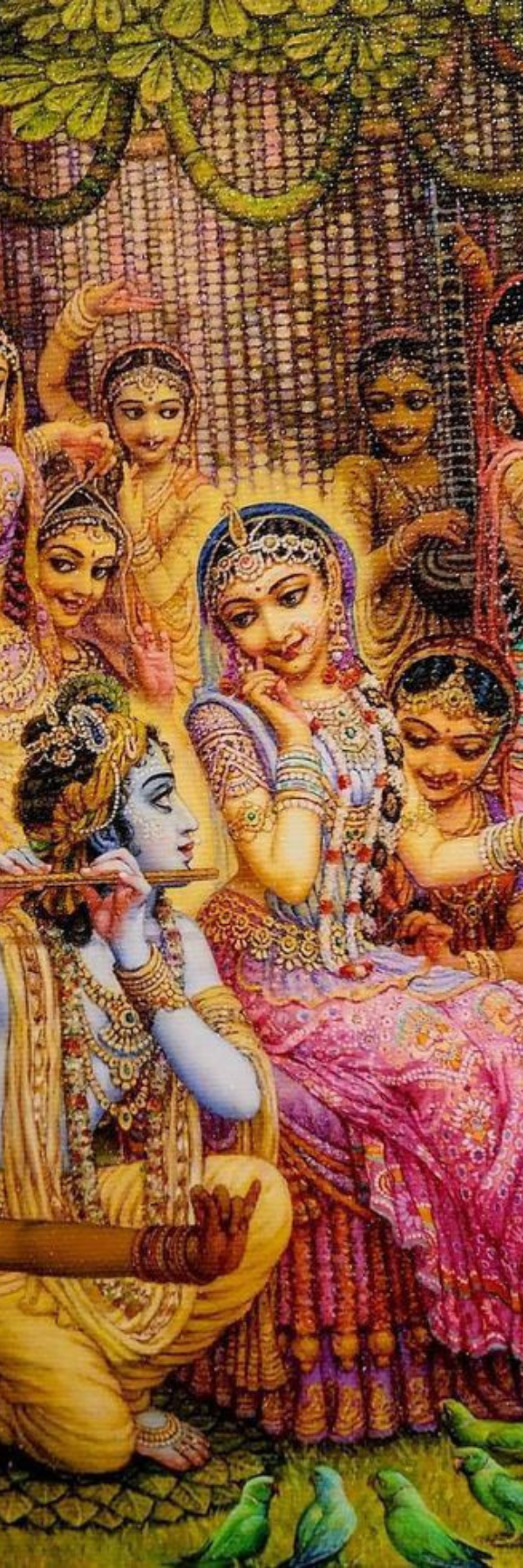 Seated Radha with Musical Vibes – Artistic Devotional Bookmark