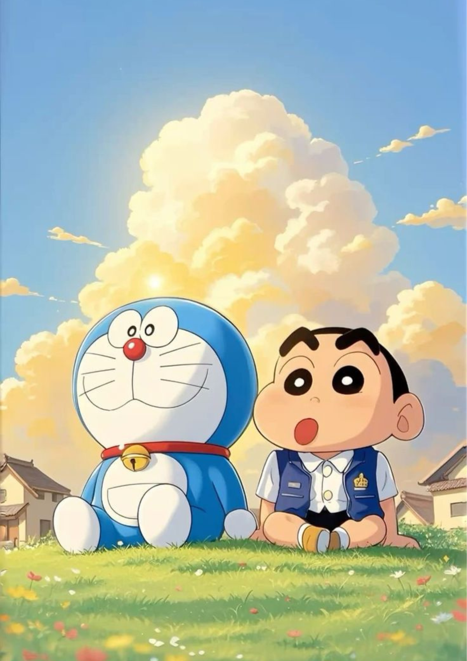 Doraemon and Shinchan Poster – Cute Anime Wall Art for Kids Room