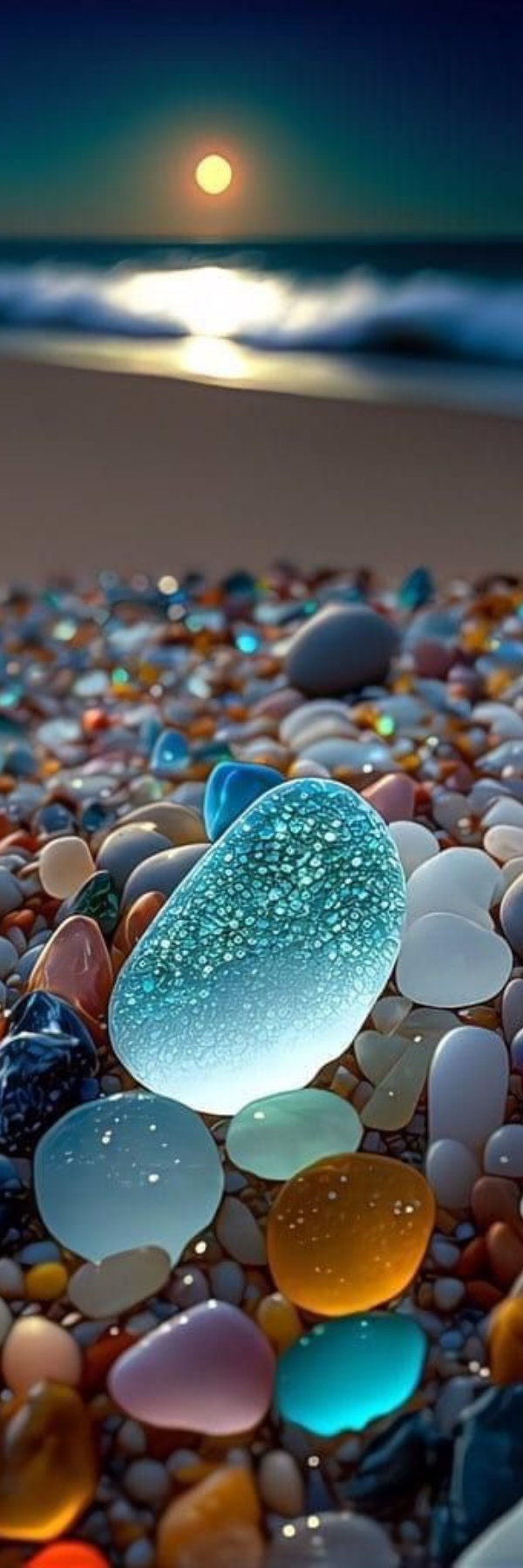 Ocean Glass Pebbles Wallpaper – Beach Nature Photography