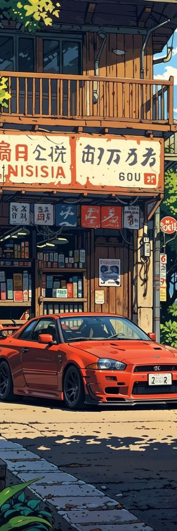 JDM Car Bookmark – Tokyo Street Racing Car Illustration