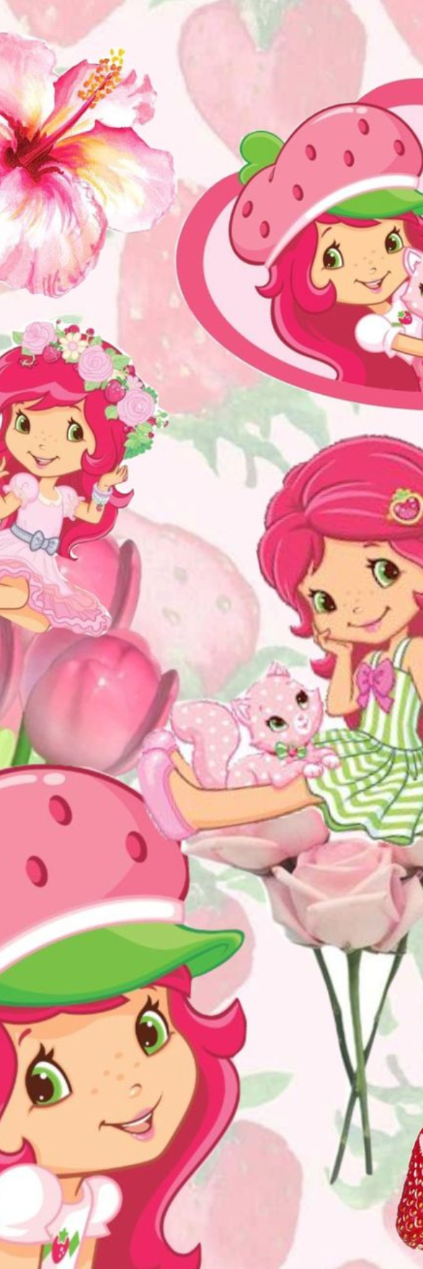 Strawberry Shortcake Pattern Bookmark – Cute Pink Girly Design
