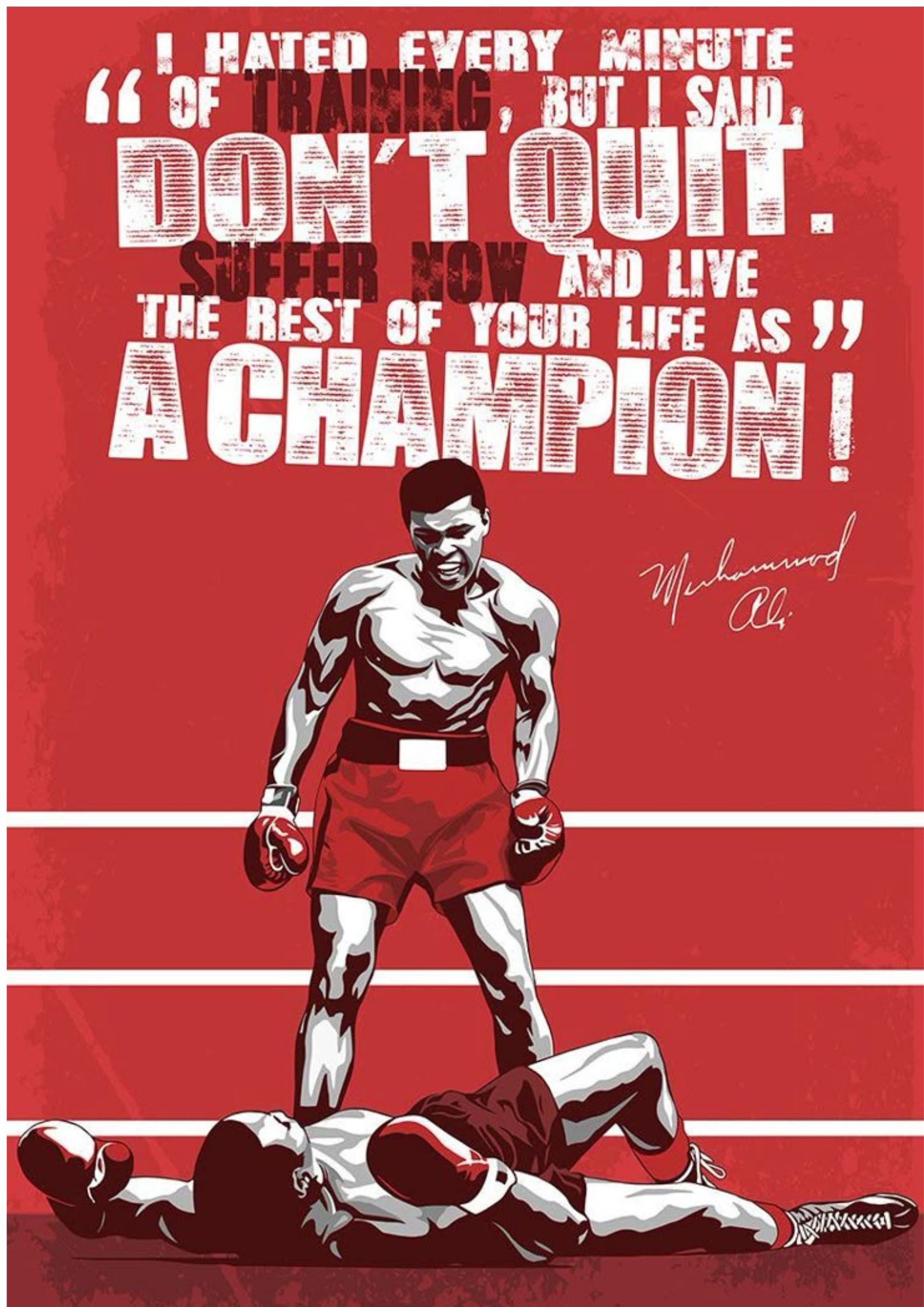Boxing Champion Poster – Sports Motivational Wall Art for Gym
