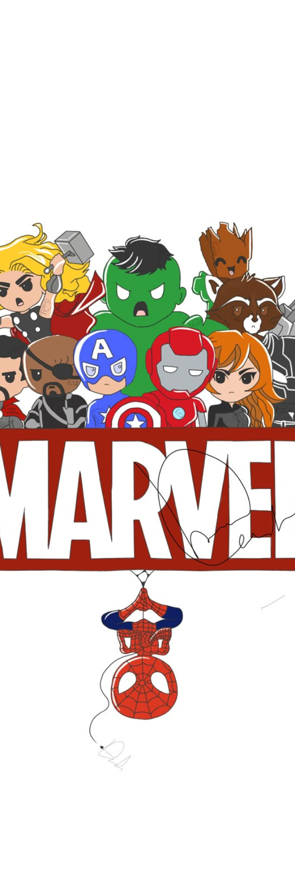Cute Marvel Chibi Characters Bookmark – Fun Cartoon Avengers Design