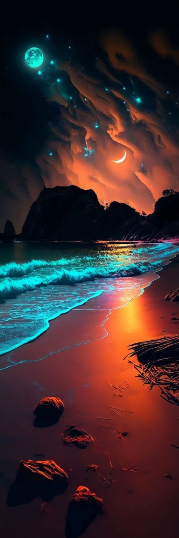 Lava Beach Sunset Wallpaper – Dramatic Nature Background