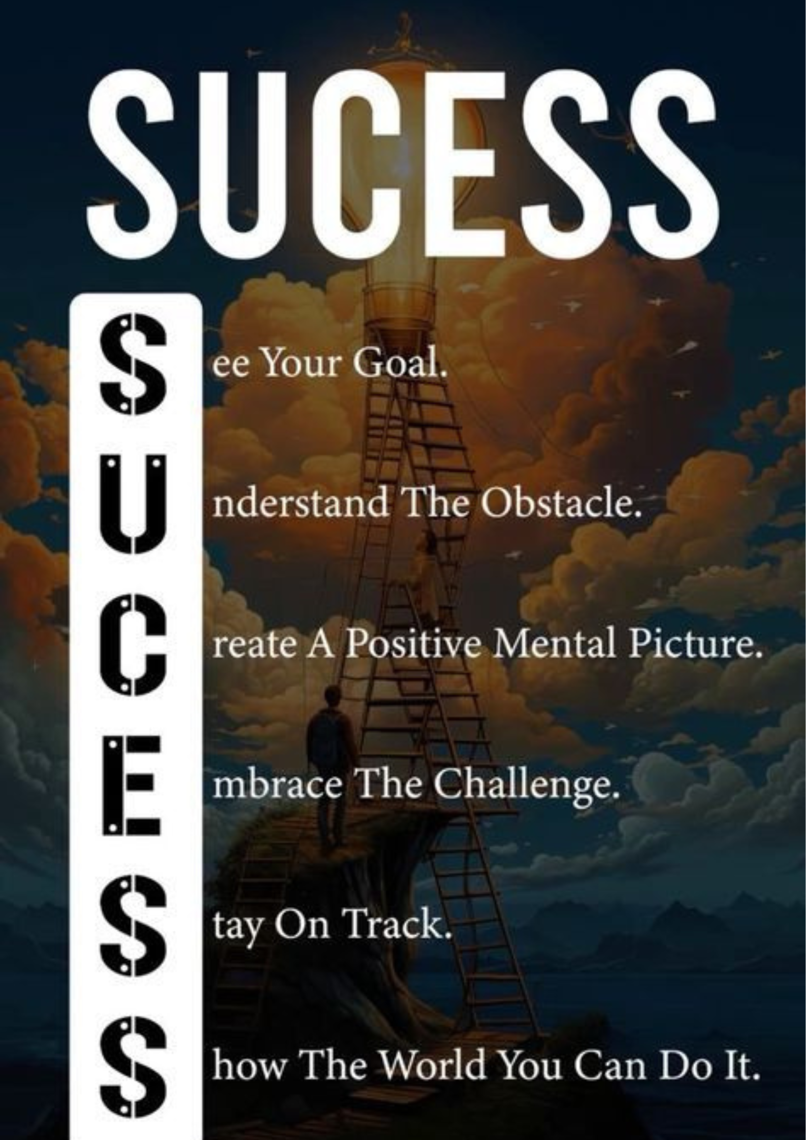 Success Poster – Inspirational Quote Wall Art for Students