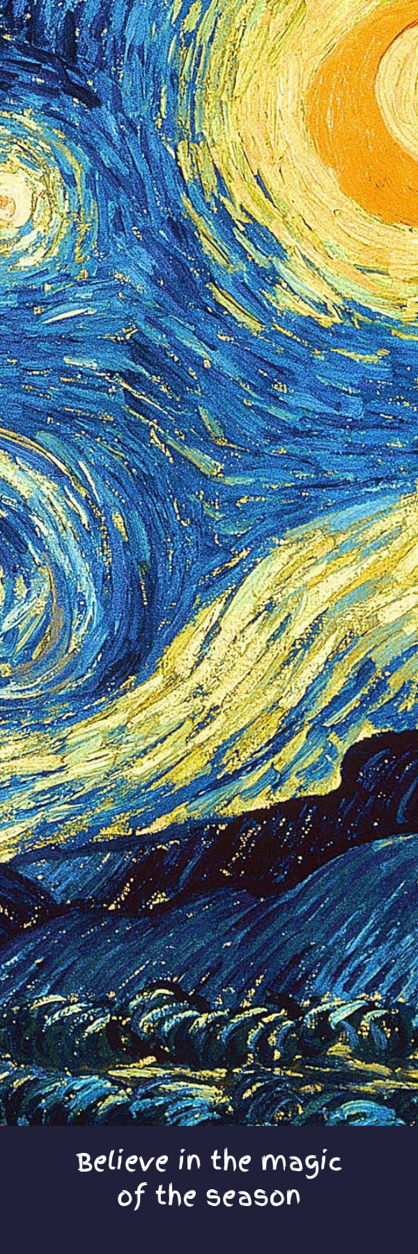 Van Gogh Inspired Bookmark – Blue and Yellow Abstract Inspirational Quote