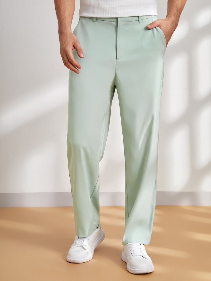 Tommy Hilfiger Men’s Classic Fit Sea Green Formal Trousers
