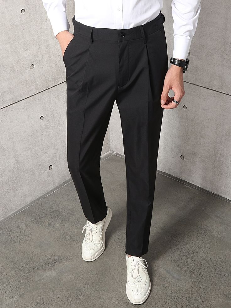 Tommy Hilfiger Men’s Classic Fit Royal Black Formal Trousers
