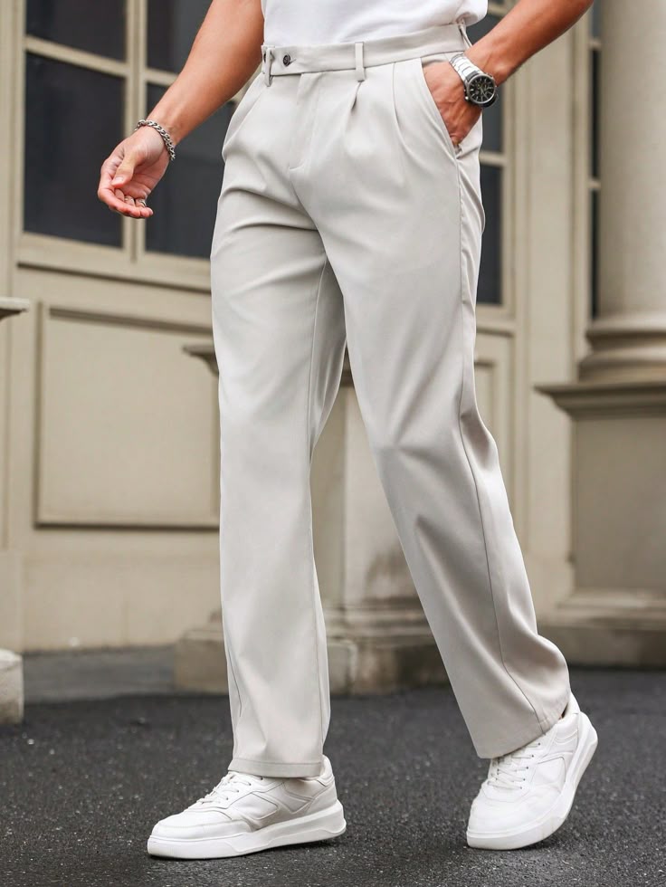 Tommy Hilfiger Men’s Classic Fit Light Grey Formal Trousers