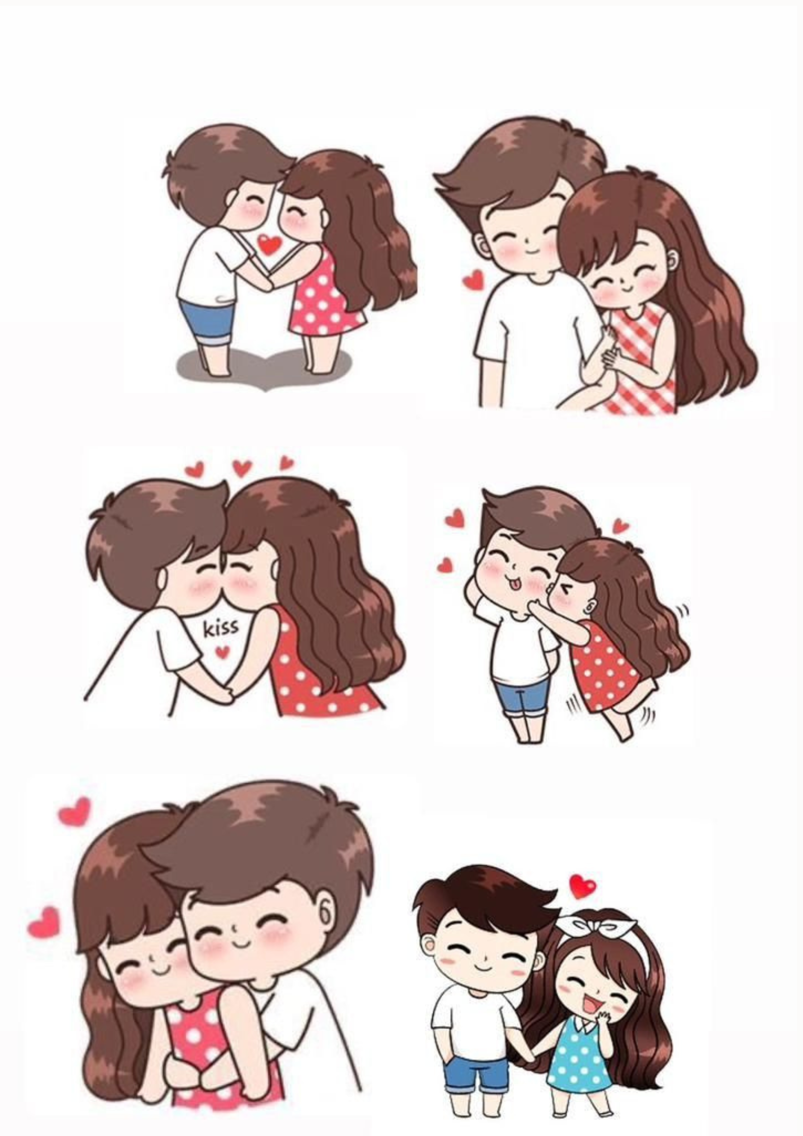 Cute Cartoon Couple Poster | Romantic Aesthetic Wall Decor