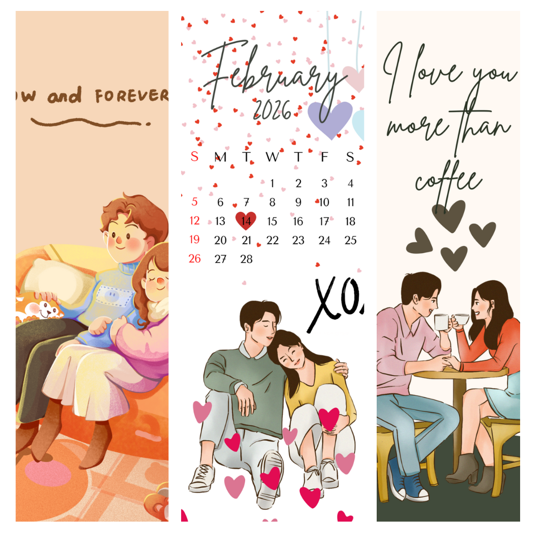 Cute Romantic Bookmarks Set of 3 | Couple, Love Quotes & Aesthetic Reading Gifts