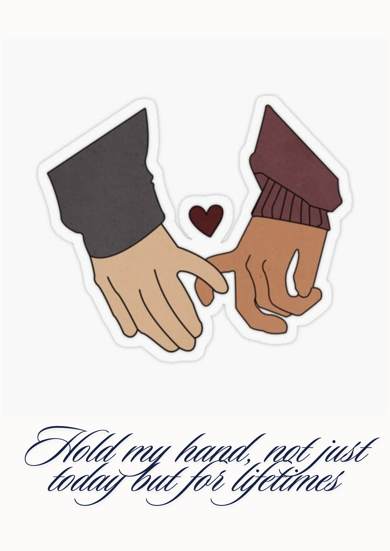 Holding Hands Couple Poster | Romantic Love Quote Wall Decor